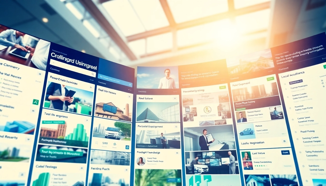 Engaging Biz Listings displayed dynamically on a digital platform showcasing various industries.