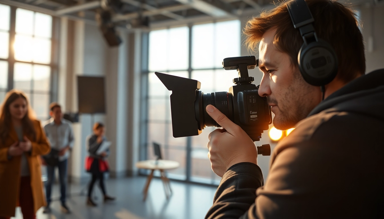 Capture of a Professional Video Production session featuring a videographer in action.