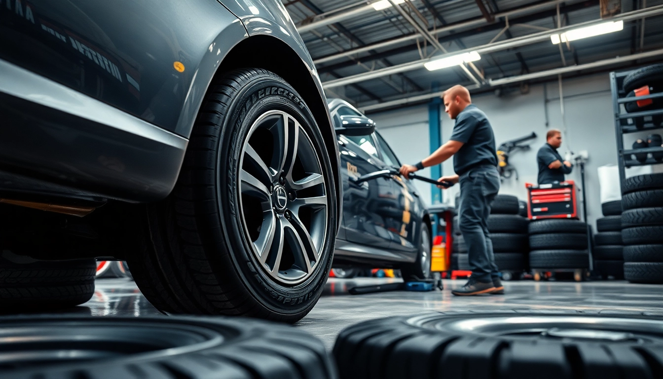 Tire installation Nashville in a professional workshop with skilled mechanics ensuring quality service.