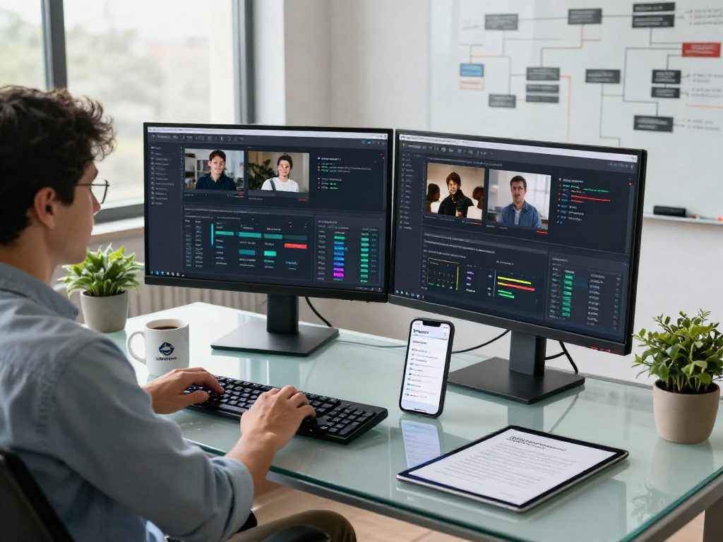 Detect AI image moderation workspace with an analyst reviewing flagged content and detection metrics.