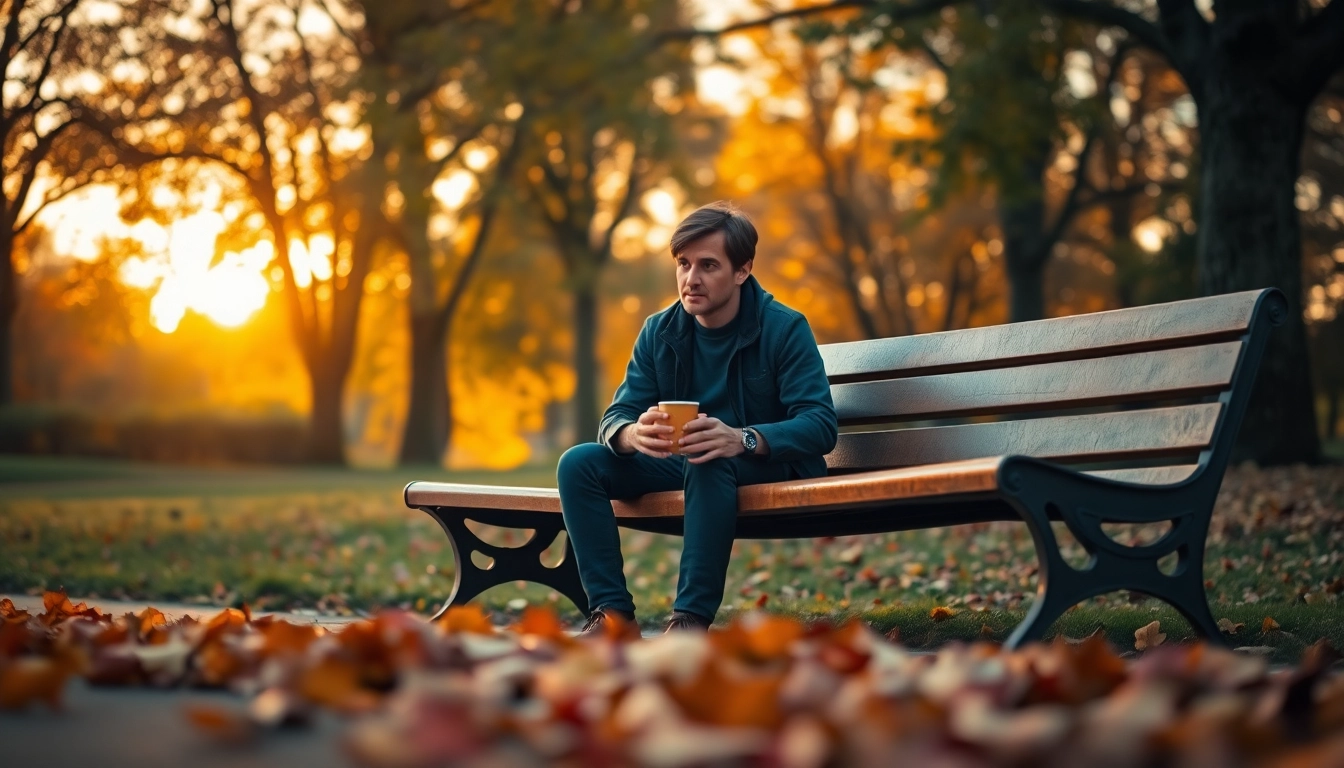 Person experiencing a moment of calmness in Life in a Break Down, seated on a park bench.