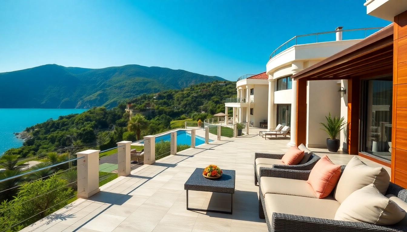 Showcasing property for sale in Alanya, Turkey, featuring luxurious villas with sea views.