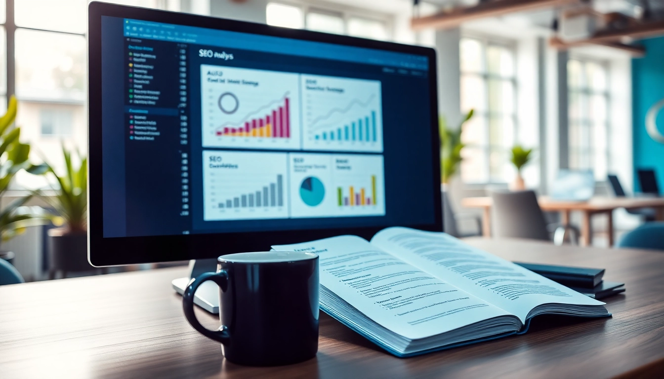 Demonstrating effective SEO strategies in a modern digital marketing workspace.