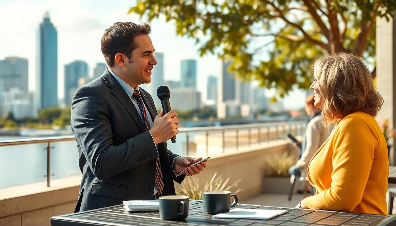 Engaging coverage by Tampa Free Press showcasing a journalist interviewing a local resident.
