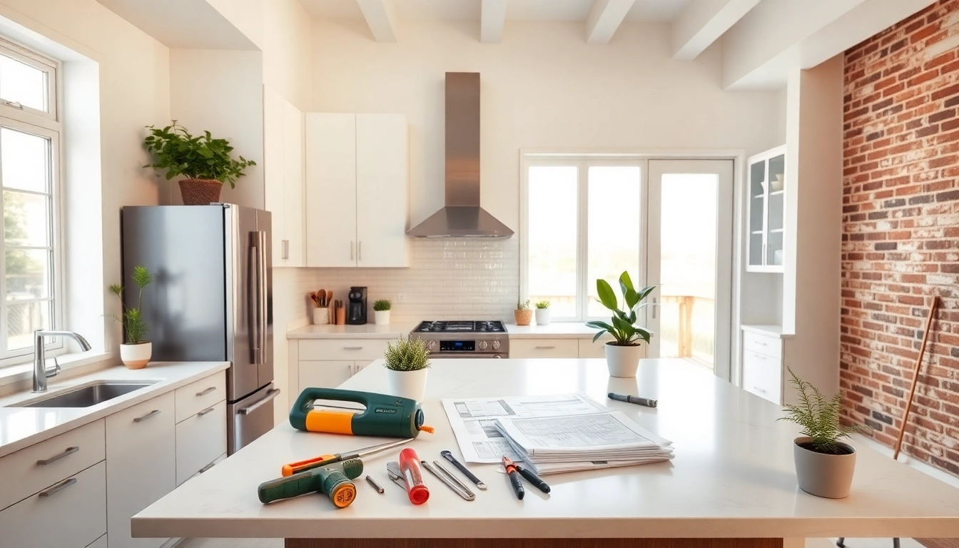 Transforming a space through home renovation with a modern kitchen design and natural light.
