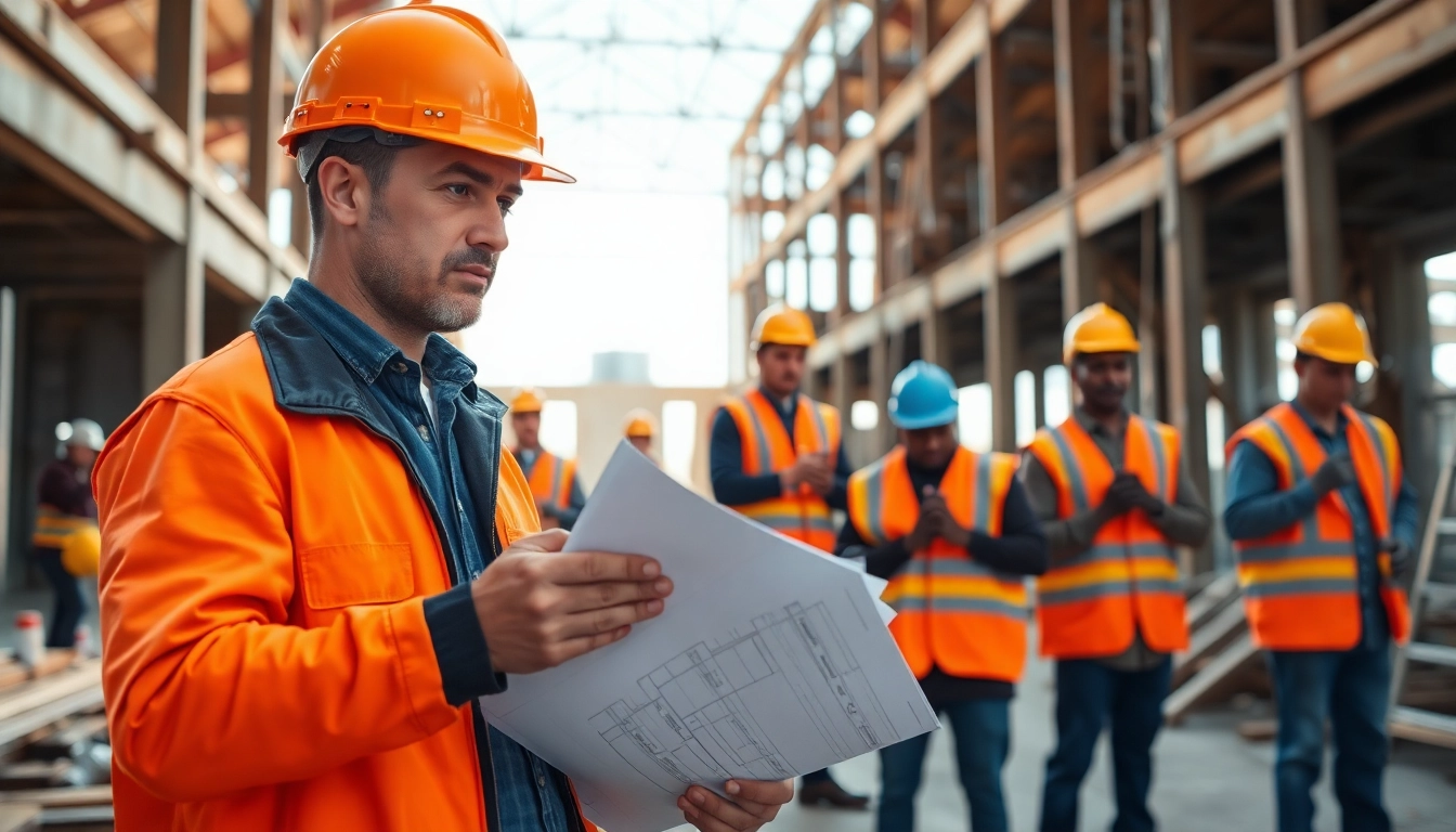 New Jersey General Contractor coordinating a construction site with a dynamic team.