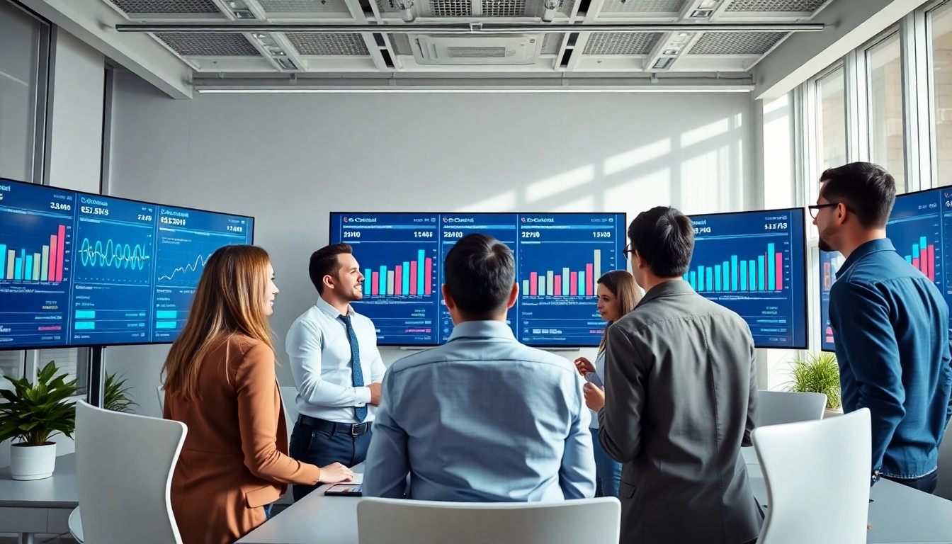 Analyze competitor pricing with a team collaborating on charts in a bright office.