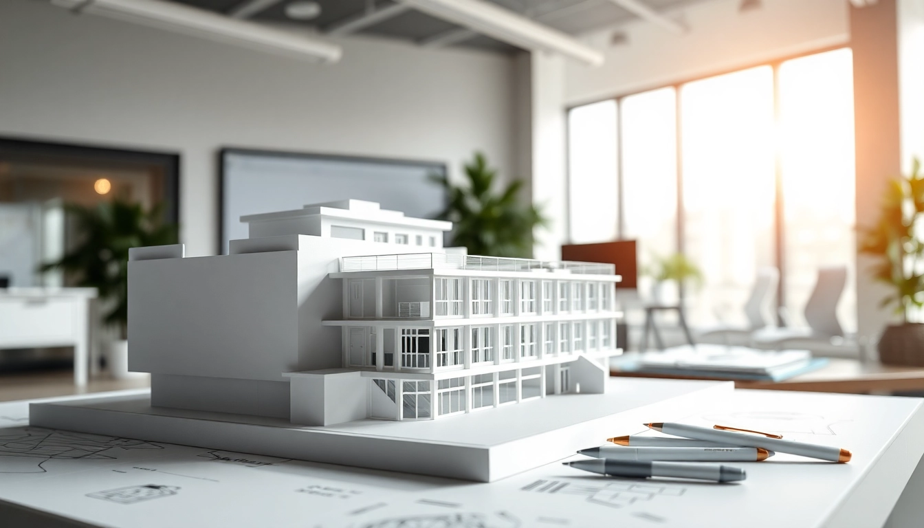 Hochwertiges Wettbewerbsmodell in einem modernen Architektur-Büro