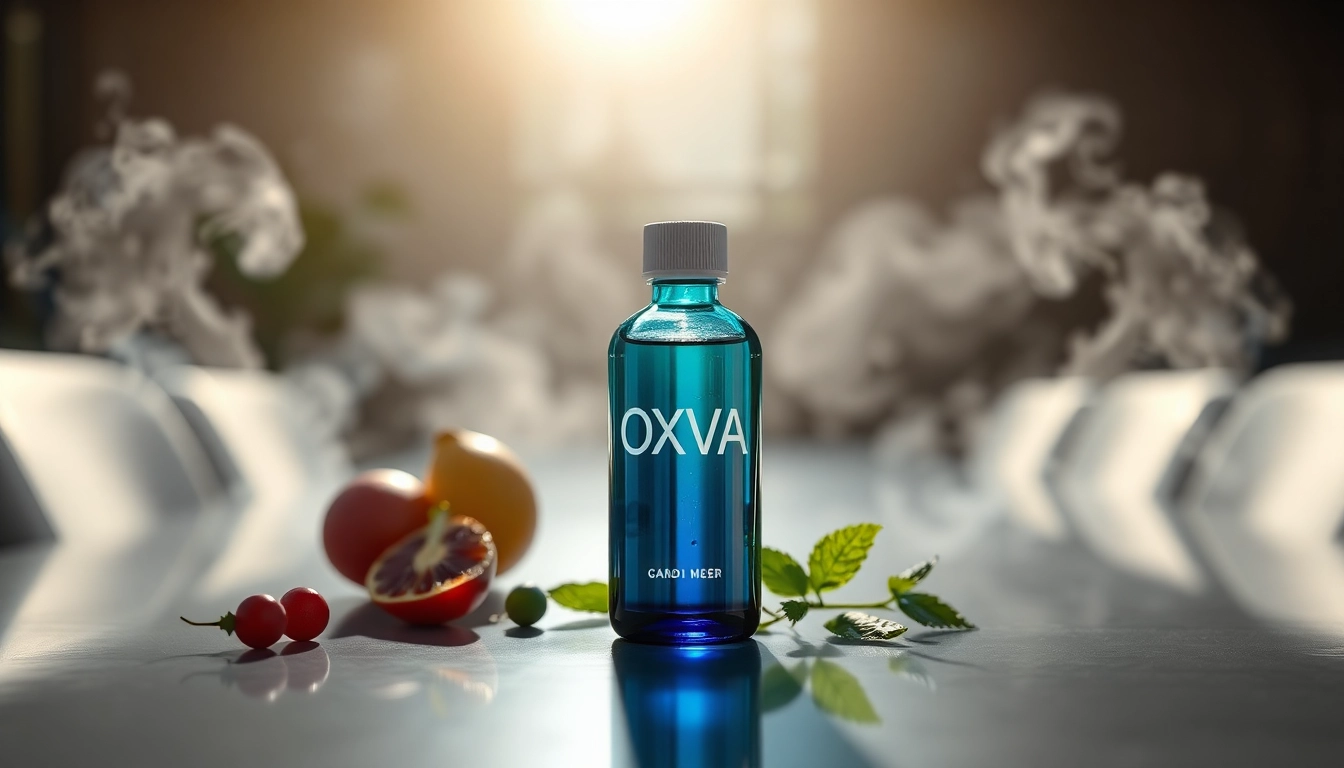 Oxva Liquid in a stylish setting with vibrant colors and refreshing elements.