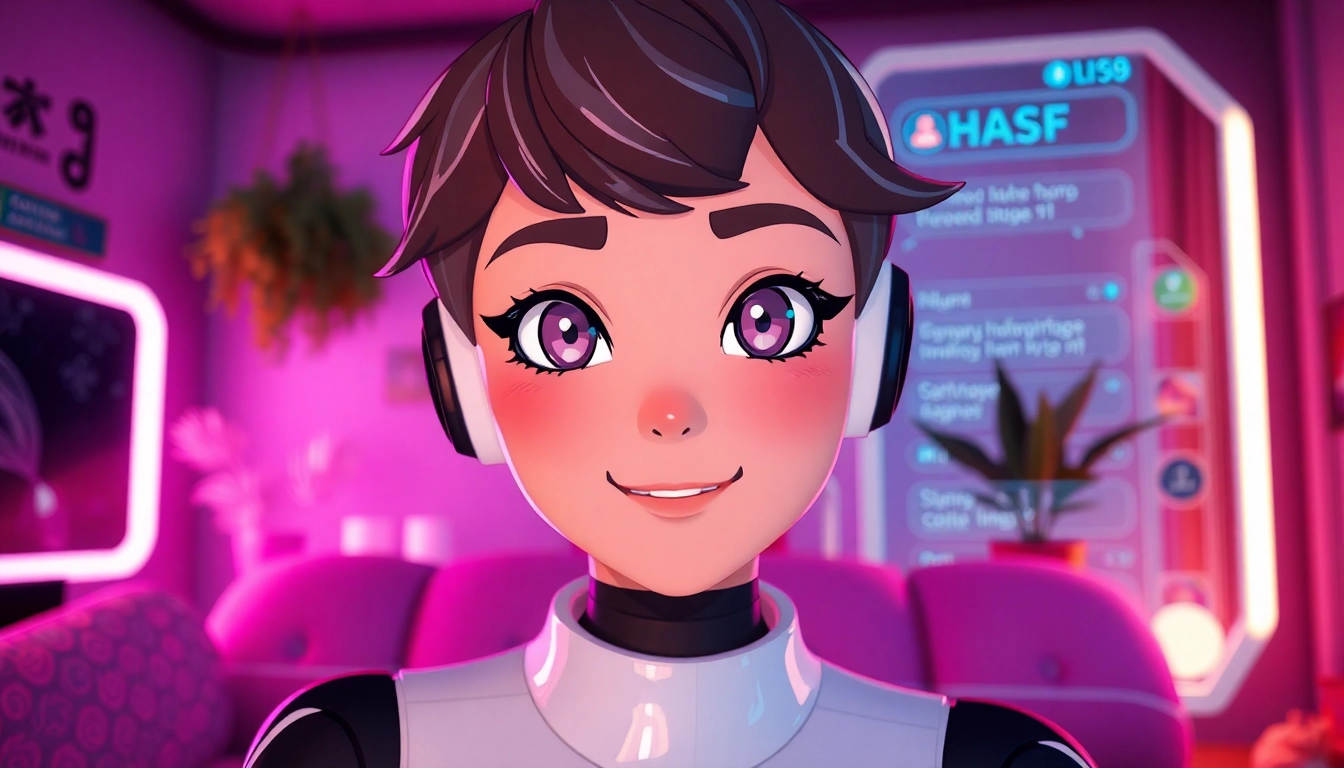 Engaging NSFW character AI chat interface with inviting character and modern design, highlighting user interaction.