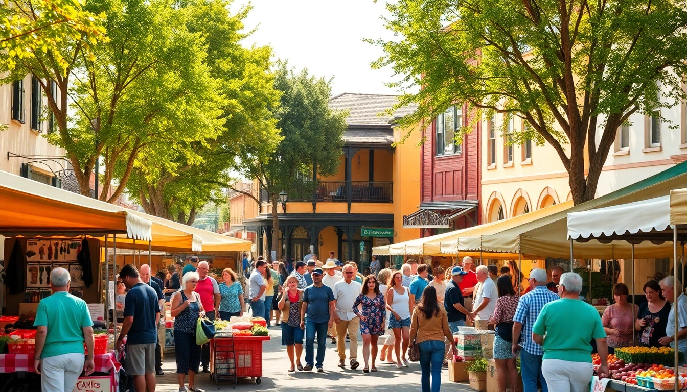 Enjoying activities and vibrant stalls showcasing things to do in Clarksburg ca at a local market.