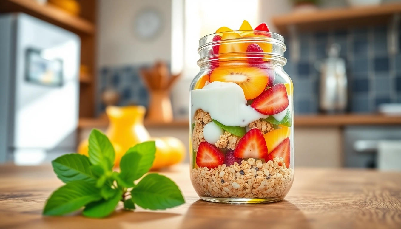 Prepare a colorful mason jar breakfast recipe at https://masonjarbreakfast.com for your morning boost.