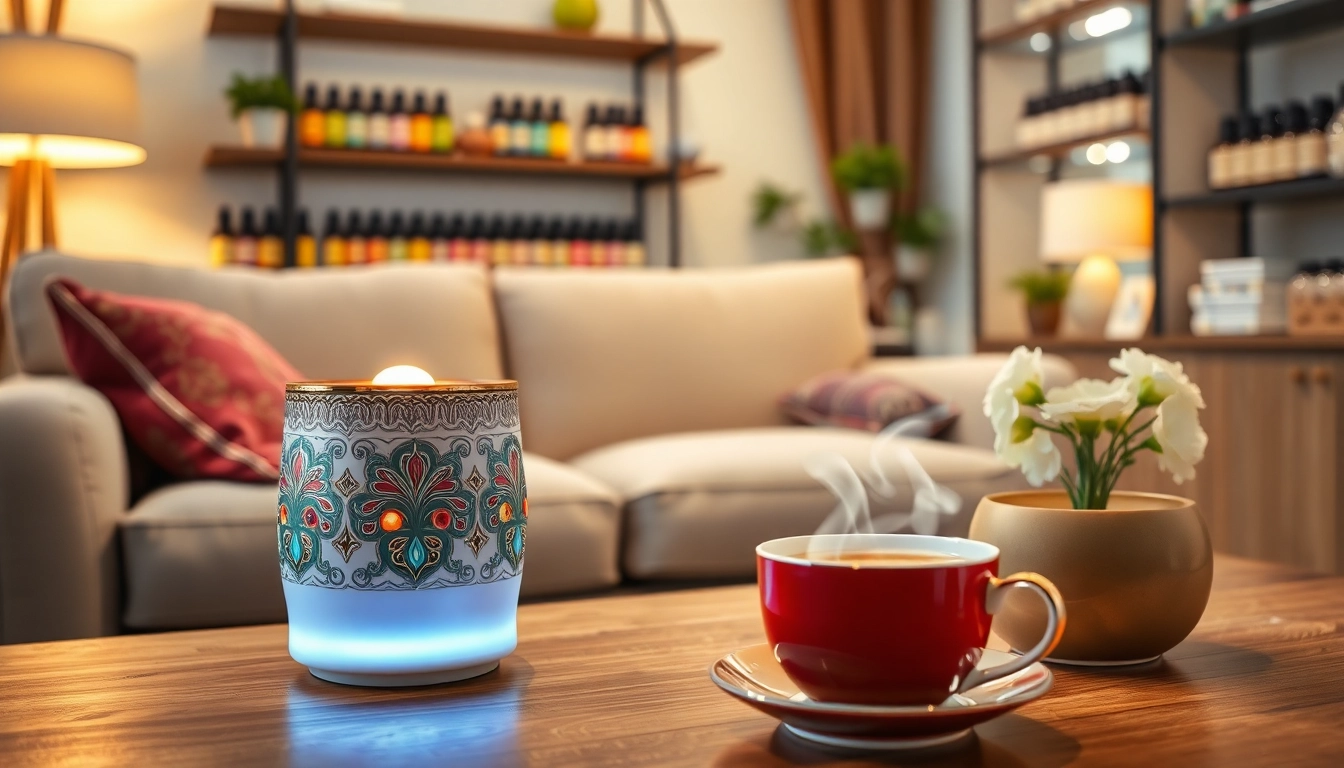 Experience fragrance with the wax warmer from https://www.scentswarmers.com, beautifully styled in a cozy room.