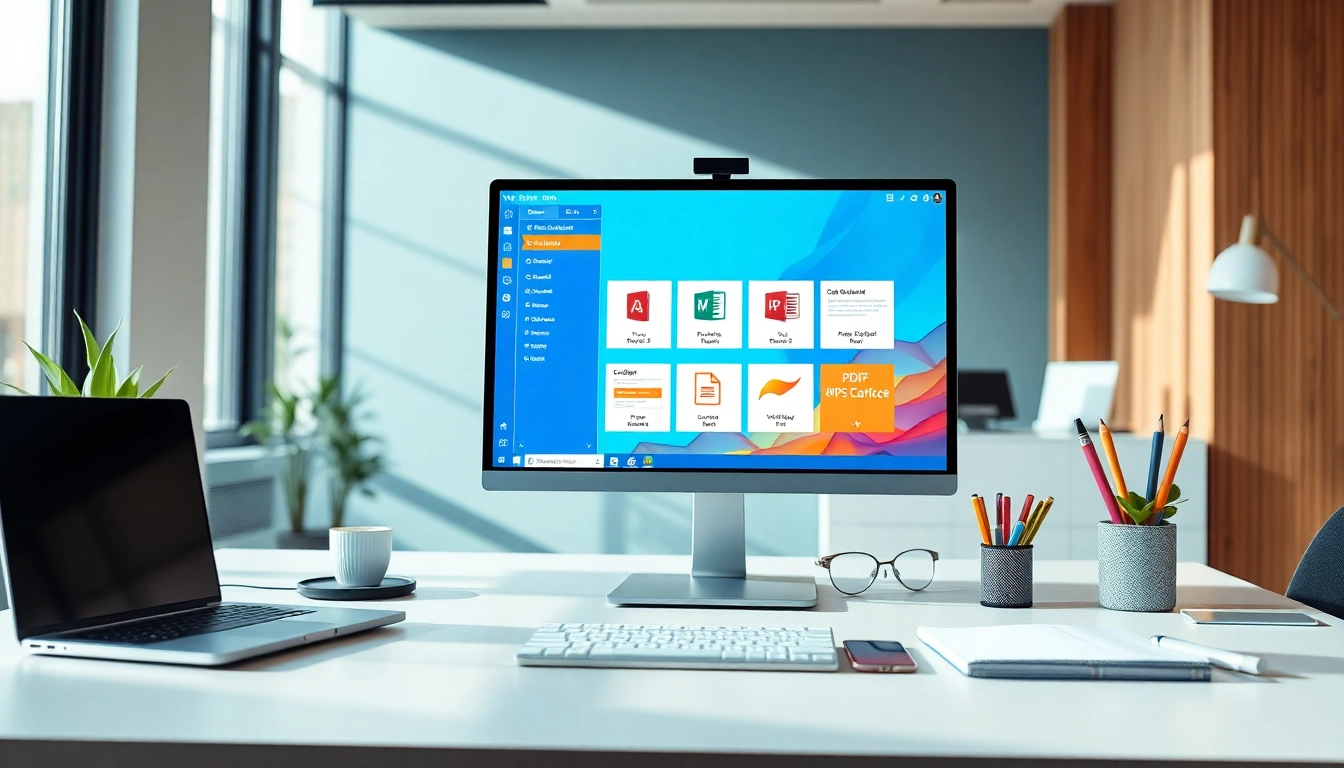 Experience seamless productivity with WPS电脑版 in a modern office setup, showcasing its intuitive interface and integrated tools.