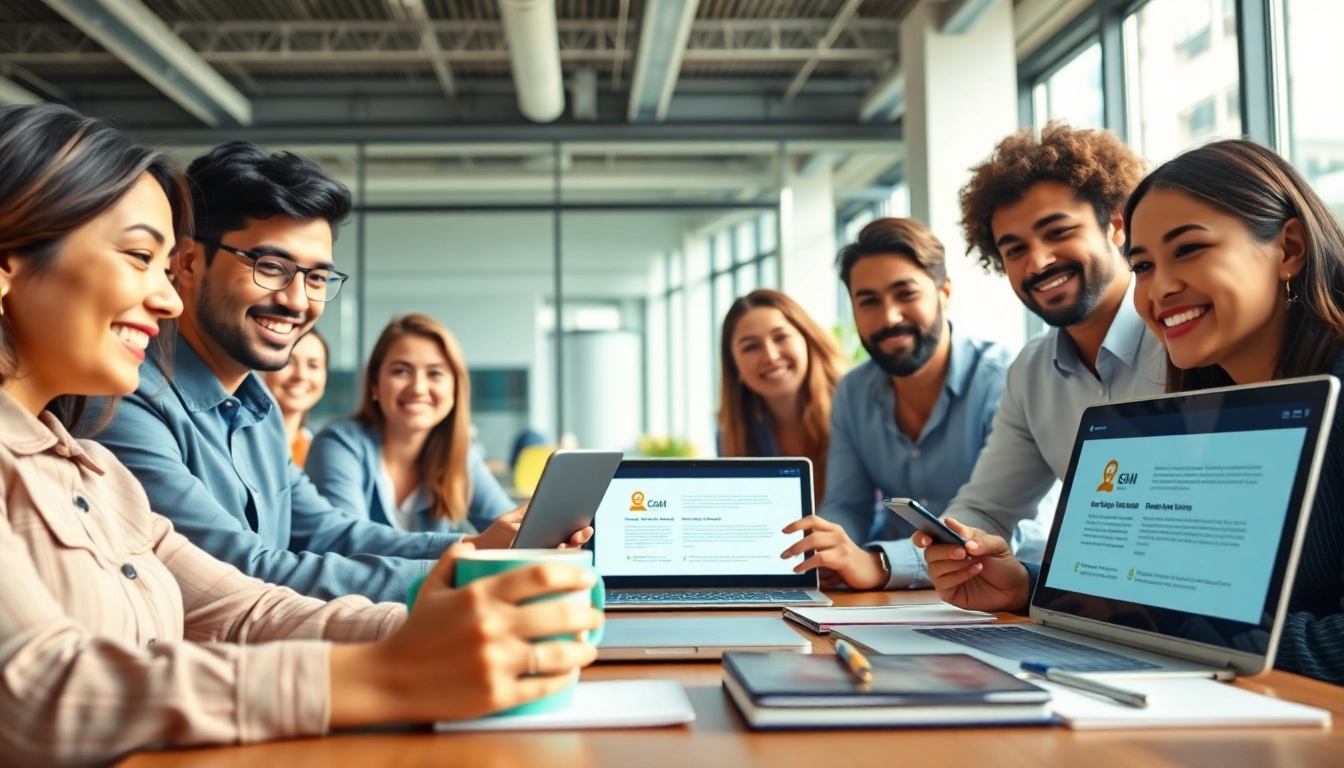 Team collaboration using 有道翻译 tools in a modern office