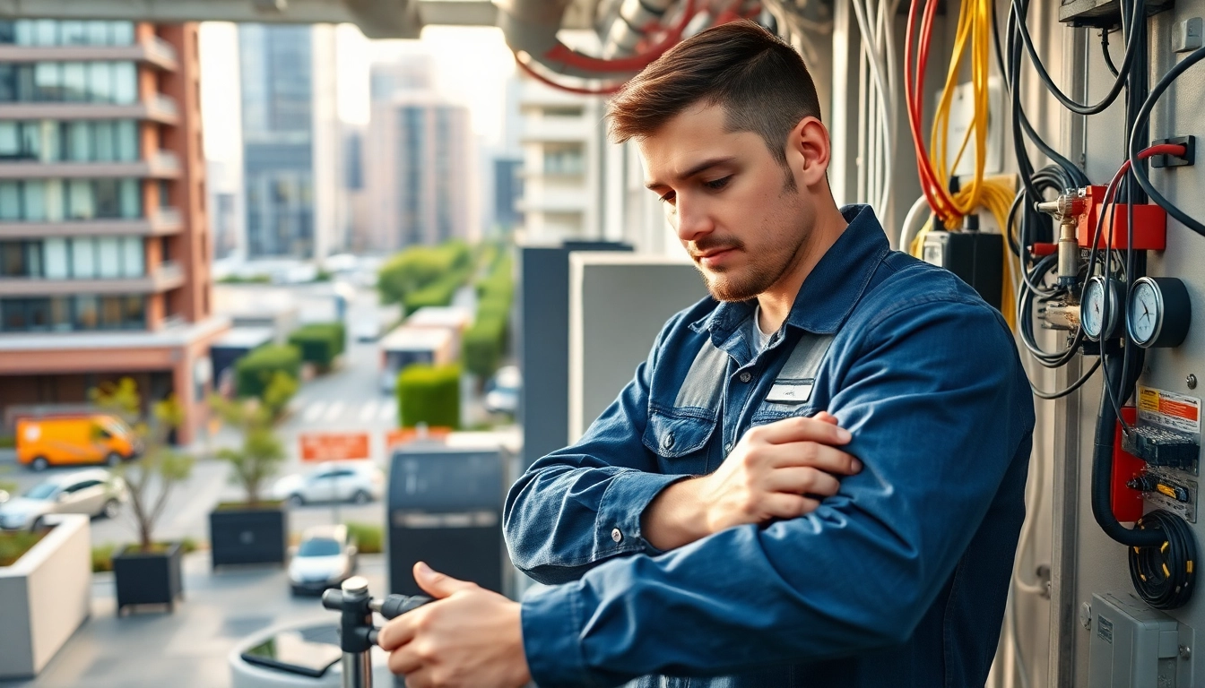 Commercial electrician Vancouver expertly handling electrical systems in an urban office setting.