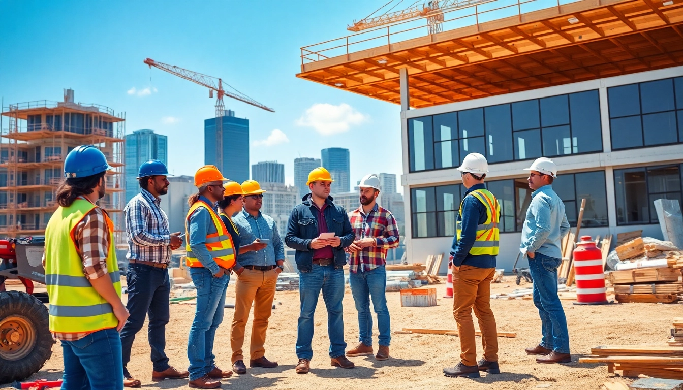 Construction association South Carolina members actively collaborating on a construction site.
