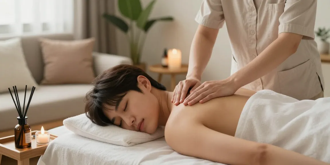 용산출장마사지를 받는 편안한 분위기의 공간, 아늑한 조명과 편안한 분위기.