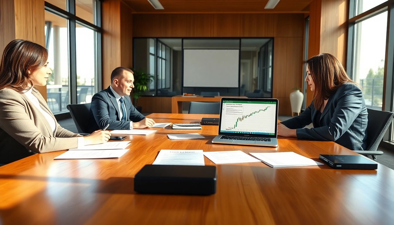Engaged attorneys at https://www.turnpikelaw.com discussing a legal case in a well-lit office setting.