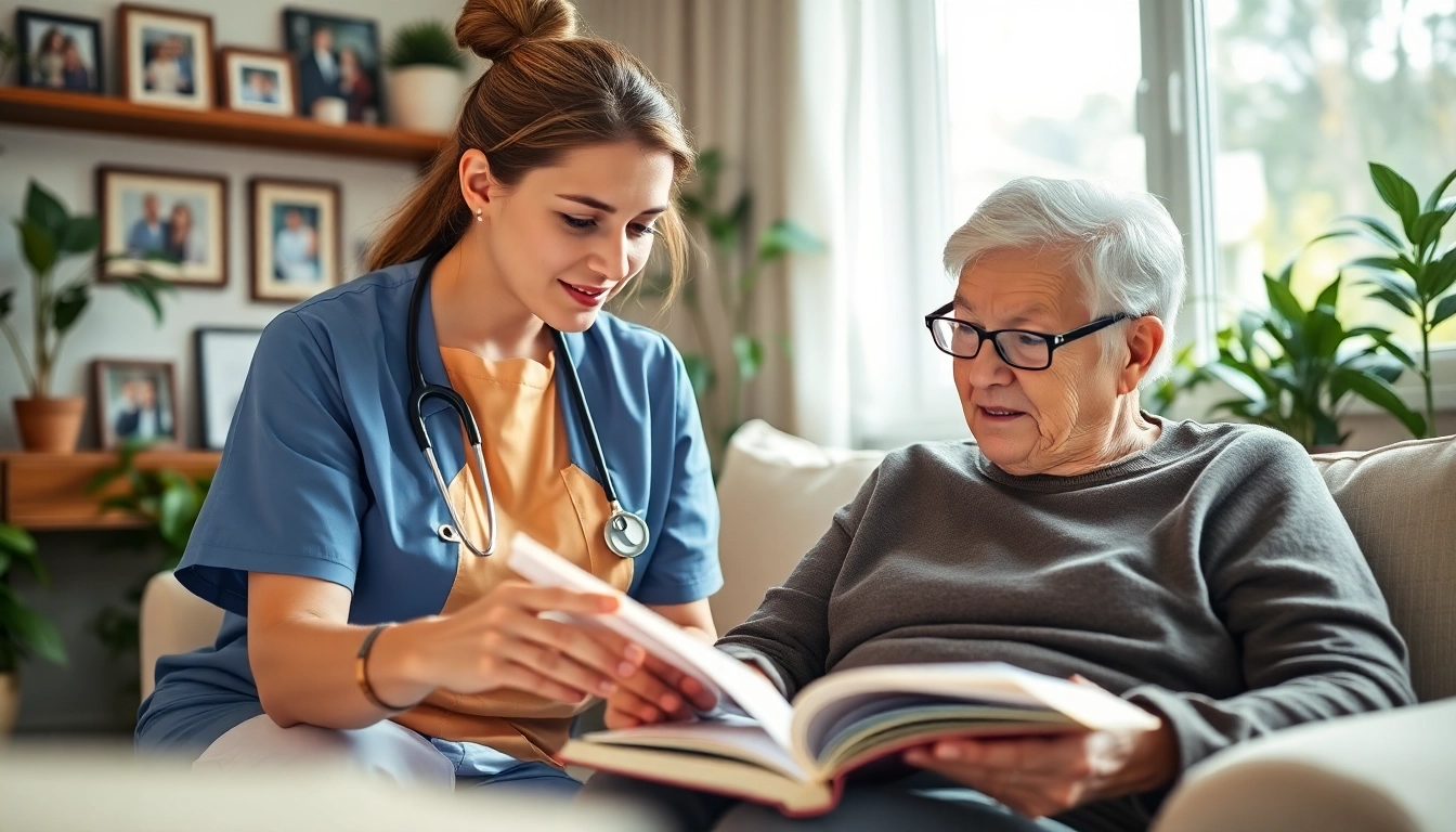Providing compassionate senior care in Austin, TX, with a caregiver assisting an elderly person.