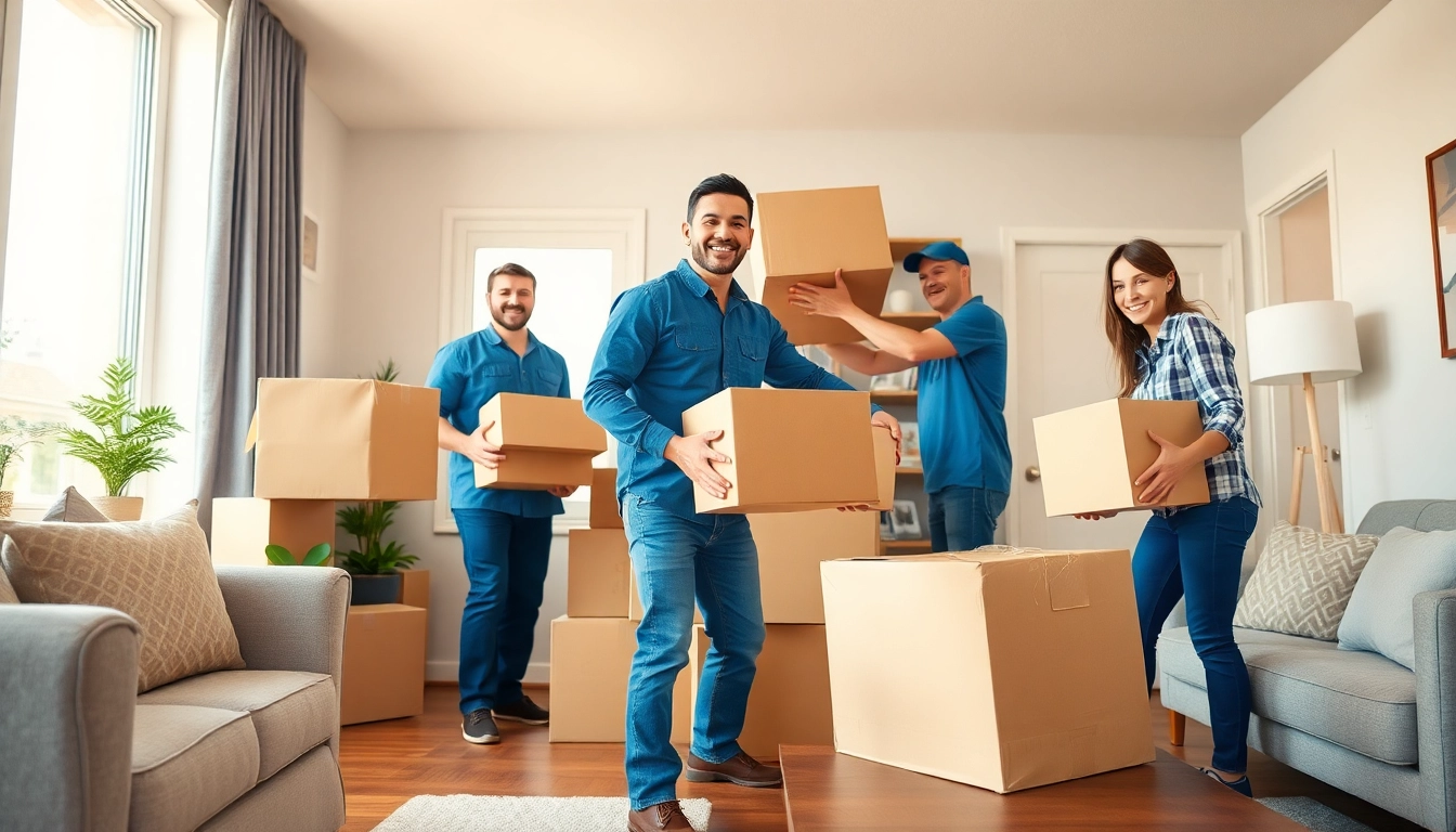 Calgary movers efficiently lifting boxes during a professional move.