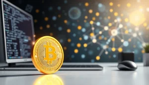 Rocktoken.com offers a unique digital token representation showcased in a modern workspace.