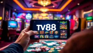 Engaging mobile gaming experience on TV88 platform with vibrant casino elements.