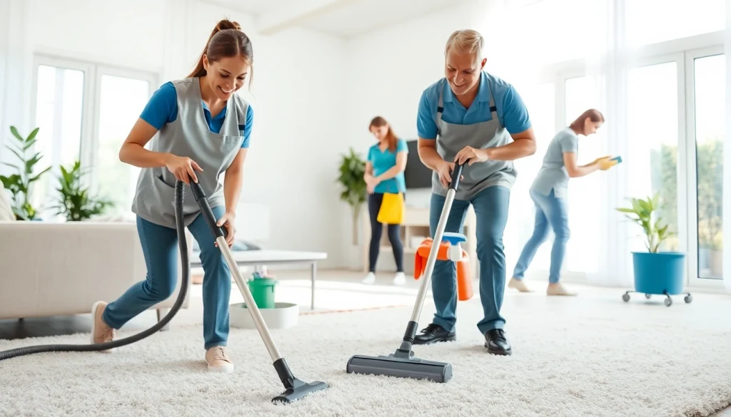 Team providing professional Cleaning Service in a bright, modern home environment.