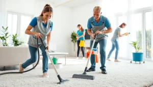 Team providing professional Cleaning Service in a bright, modern home environment.