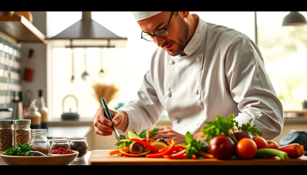 Cook expertly crafting delicious meals at https://www.fire85.com.