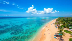 A deslumbrante linha costeira de Paripueira com águas cristalinas, recifes de coral e areias douradas.