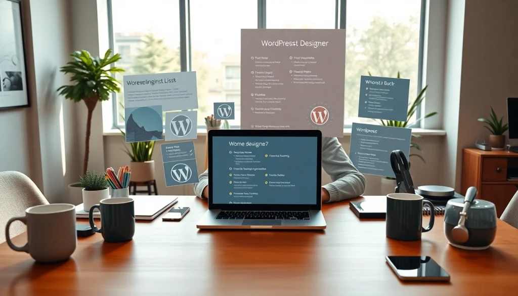 Streamlined workspace illustrating unlimited wordpress tasks with dynamic elements and productivity tools.