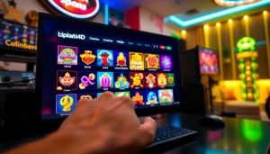 Bermain lipat4d slot online dengan antarmuka warna-warni yang menarik dan interaksi pengguna.