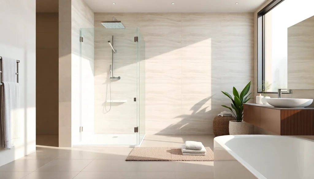 Sonni sanitär bietet modernes Badezimmerdesign mit eleganten Duschsystemen und stilvollen Fliesen.