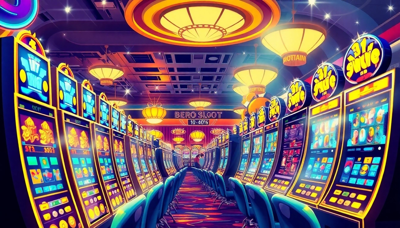 Main attraction of bro138 slot games with vibrant colors and engaging players.