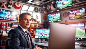 Capture the essence of sports coverage at sportsbytes.com.ph with a reporter in a vibrant newsroom.