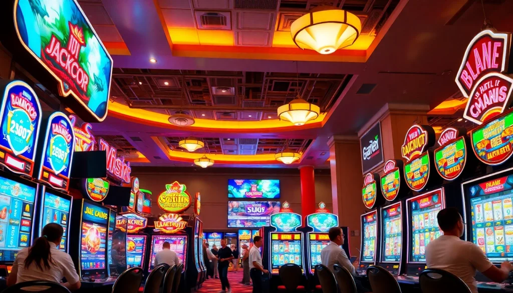 Menang besar dengan slot gacor di mesin slot kasino yang cerah.