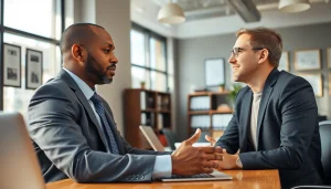 Consult a personal injury attorney at https://www.wcfjustice.com in a modern office setting.