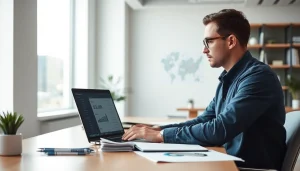 Implement a google penalty removal service analysis with a focused SEO expert in a modern office.