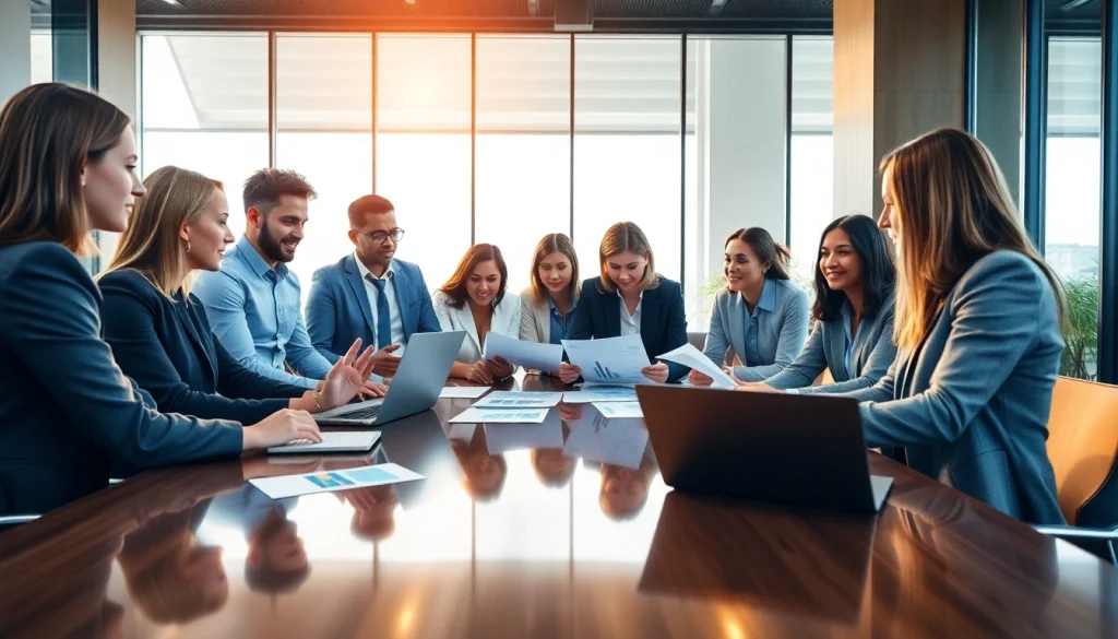 Quickplus Business Consultants team collaborating effectively in a bright office setting.