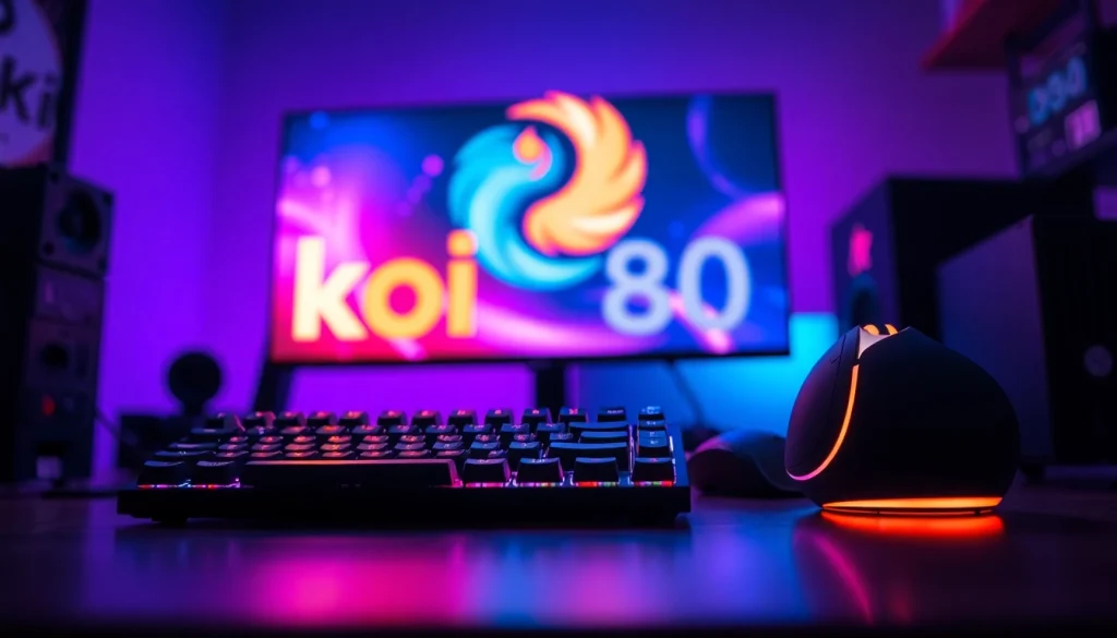 Menggunakan koi800 dalam pengaturan gaming modern yang menarik.