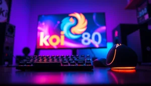 Menggunakan koi800 dalam pengaturan gaming modern yang menarik.
