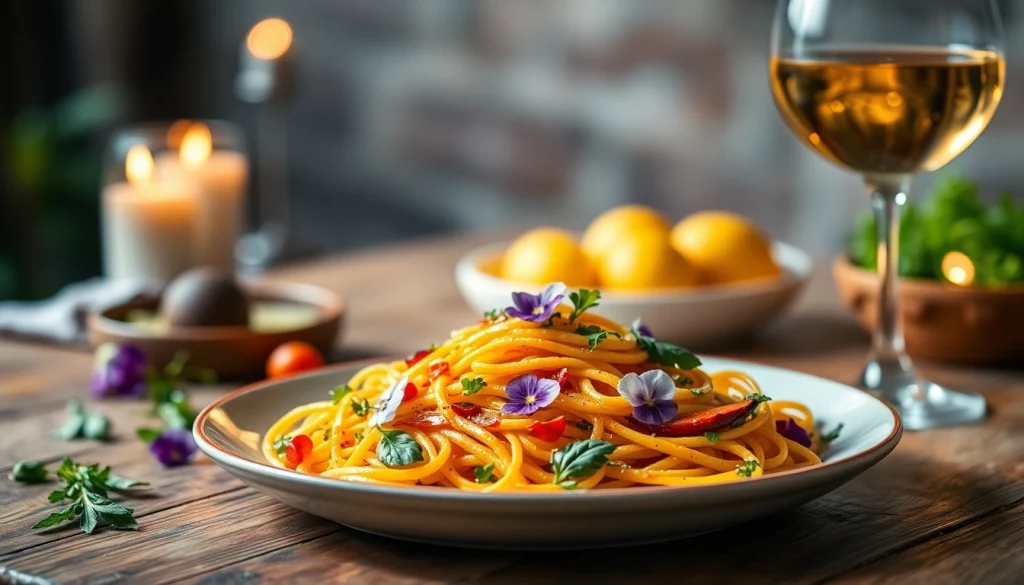 Delicious gourmet pasta dish from recipesalexarciab.com on a rustic wooden table.