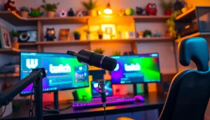 StreamGen platform showcasing Twitch clips and editing tools in an engaging setup.