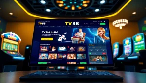 TV88 online gambling platform interface showcasing vibrant promotions and diverse game options.