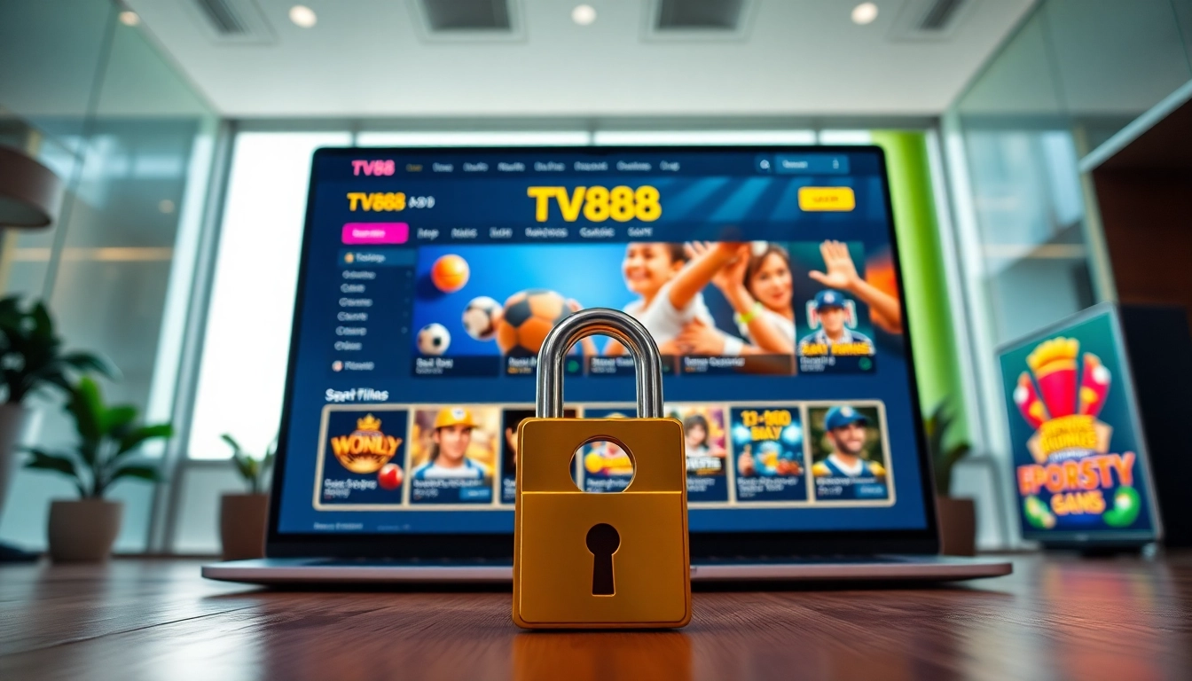 TV88 online gambling platform interface featuring user-friendly design, games, and security elements.