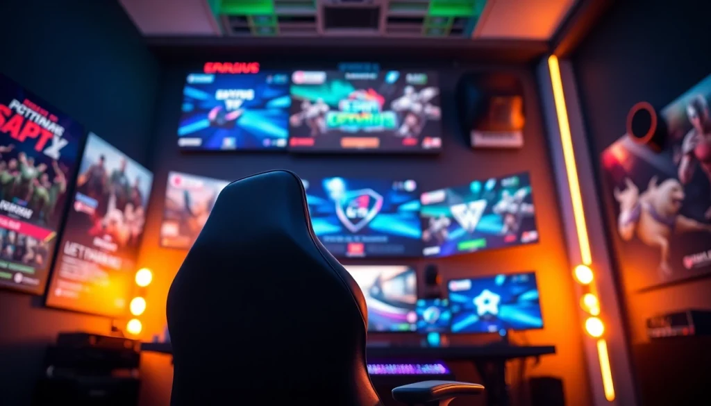 Engage with the latest gaming news at https://gamelevate.com, featuring a vibrant esports setup.