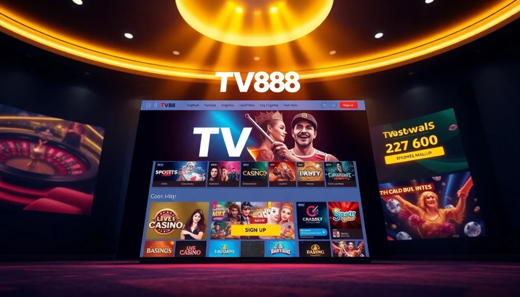 TV88's engaging online gambling platform interface, showcasing betting and gaming options.