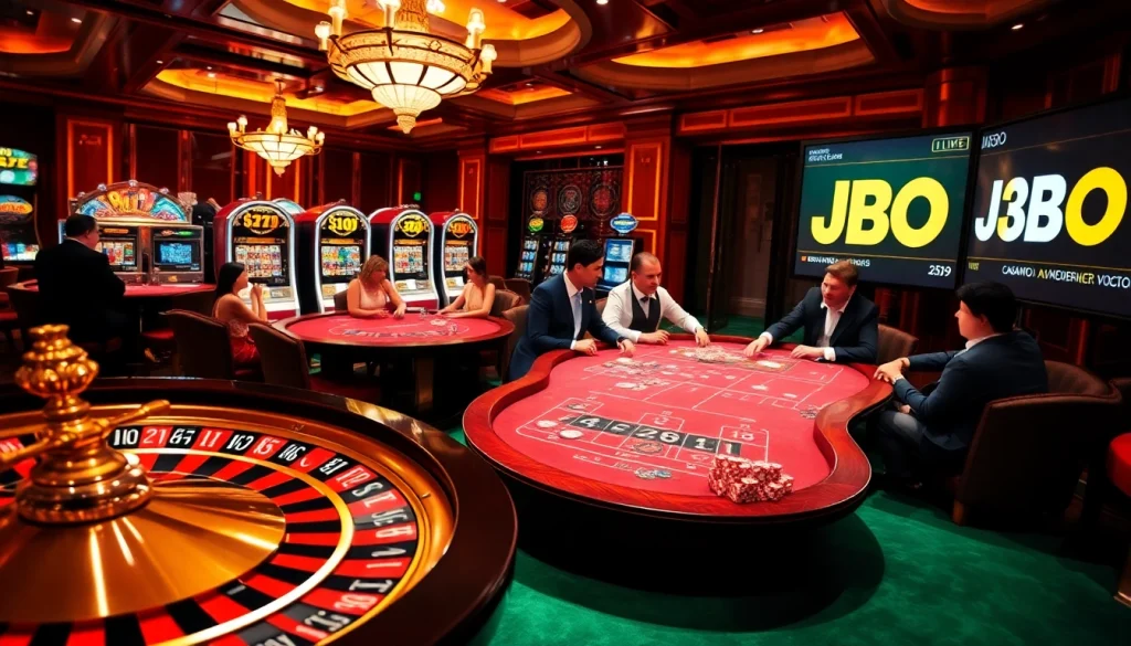 Experience JBO's thrilling casino action with lively poker games and vibrant slot machines.