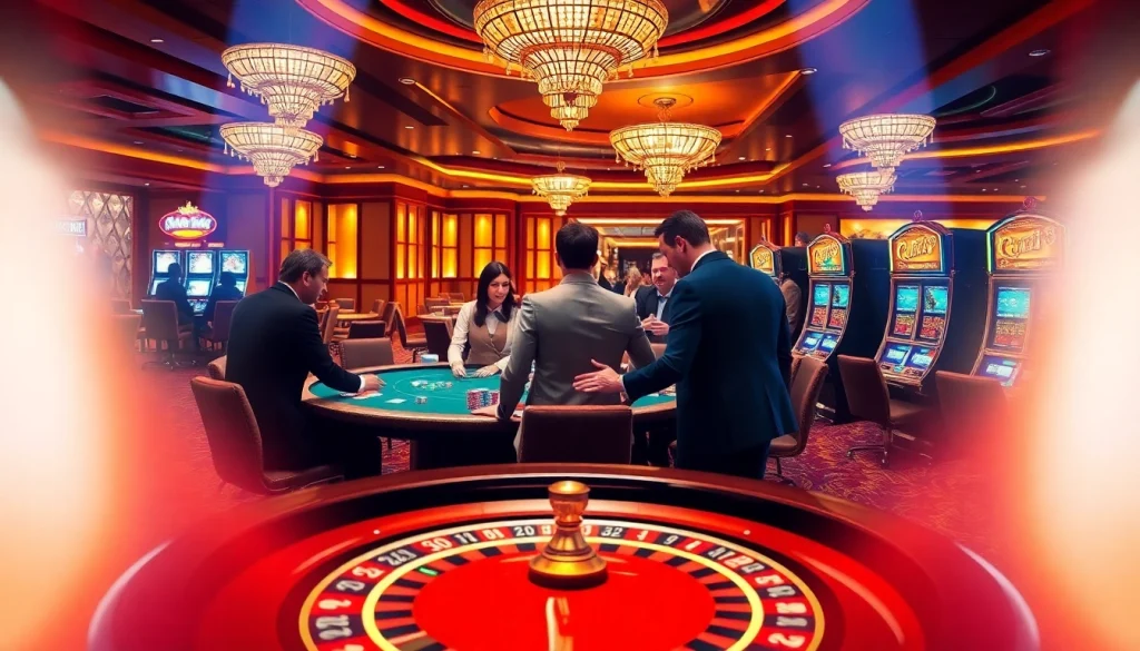 C168.DESIGN portrays players engaging in high-stakes poker at a vibrant casino table, emphasizing excitement.